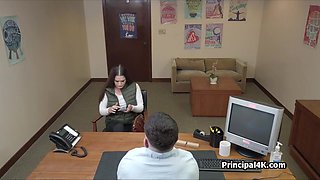 Head teacher hammers fine mom vagina on desk