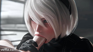 YoRHa 2B Android Fucked Hard: Nier Automata 3D Hentai Creampie Penetration 4K NSFW