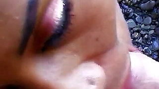 Latina skinny teen Channel fucked in the ass by vacationer at the beach