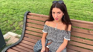 Three Guys Share Slim Brunette For Blowjob And Tough Anal