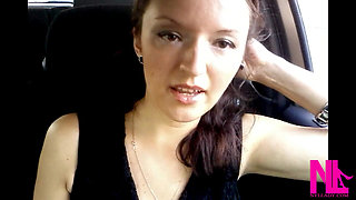 Revving in Yellow Boots and Black Pantyhose