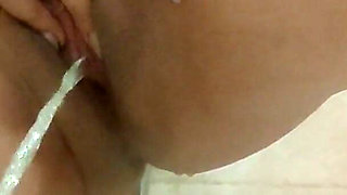 Pussy and Ass Masturbation in Bathroom