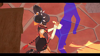 Genshin Impact Hentai - Xinyan Handjob and Blowjob - Japanese Asian Manga Anime Film Game Porn