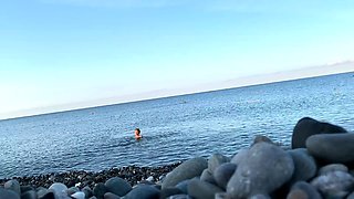 Monika Fox Swims Naked In Sea