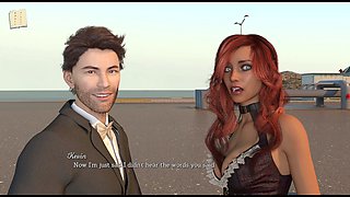 Curvy babe in a visual novel adventure with big ass and big tits