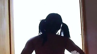 Cute Carla does a striptease