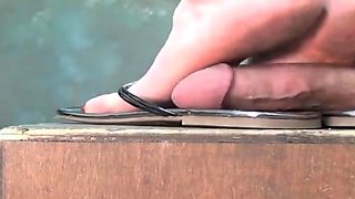 Her mother crushed his cock with her feet