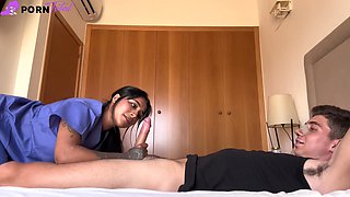 Big Ass nurse fucks her patient when the doctor leaves Creampie YASMINA KHAN at pornt