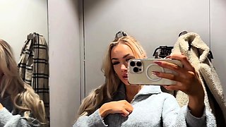 Big ass babe teasing while hubbys jerks