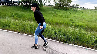 Public Pissing Blooper. Busted by Passing Cars! Timing Fail
