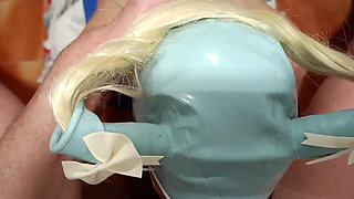 MILF with Blonde Pigtails and Perfect Tits Gives a POV Blowjob with Cumshot in Her Mouth