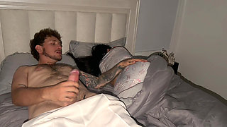 After his huge cock entered my pink pussy, he made me wet all over in the middle of the night... I swallow all his milk