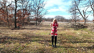 Little Whore Strips off Her Red Bodysuit on the Highway Part 2