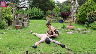 Slave Husband Flogged - Outdoor Bondage