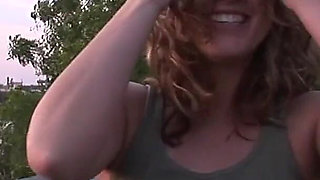 Gorgeous Babe Strips Buck Naked in a Public Park