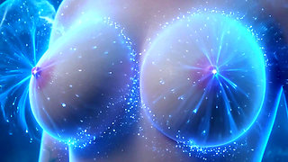 Stunning Nude Elsa Graceful and Elegant Sensual Poses in Her Magical Glowing Ice Palace Cinematic 3D Animation