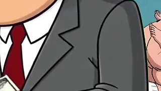 Cuckold Husband Is Furious That His Wife Is Cheating with Her Lover. Cartoon