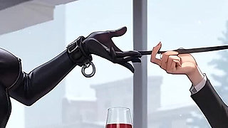 Bound Delight Triple Strap-on Milk Squirting Whore XXX!