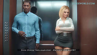 Blonde MILF Secretary Stucked in Elevator with BBC Boss (3D Realistic Gameplay)