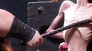 CBT Humiliation - BBW Mistress Whipping Locked Slave Cock