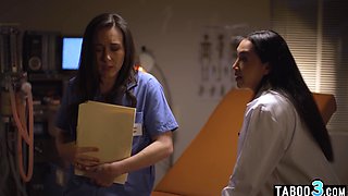 Latin mommy doctor lures a nurse into sex