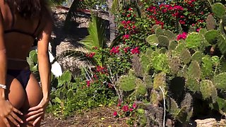 Tiny Mexican teen beauty beach posing