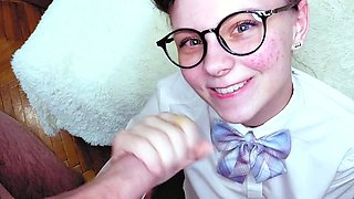 please Cum on my Face and Glasses Russian GF - hiYouth
