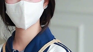 The Innocent Girlfriend Is Bound with Ropes in Her School Uniform