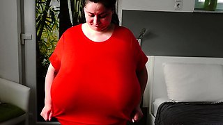 Redhead BBW with Big Boobs Blowjob Tittyjob Facial