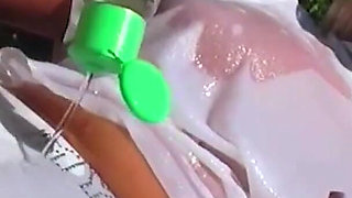 Blonde Slut with Big Tits Masturbates and Has Sex in the Pool