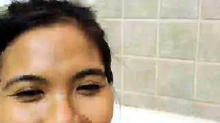 Fabulous softcore solo shower tease