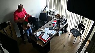 Slutty secretary sucks cock and gets fucked on hidden camera