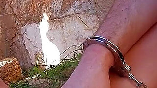 Vacationer fucks horny Milf Naty on the beach with a condom in the ass