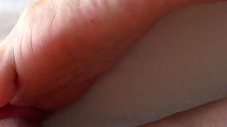 Jasmine's Blonde MILF Feet Worshipped by Titus and Covered