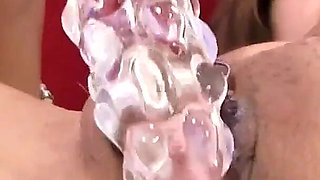 Amber Leah's first porn a slut with shaved pussy and red hair searches for sex toys and fingers herself