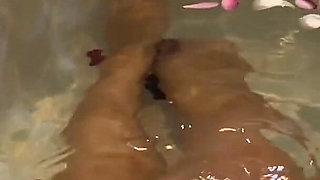 Bath of Blossoms Naked MILF Masturbates Among Flowers