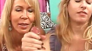 Mommy Shows Teen How to Make a Cock Spurt